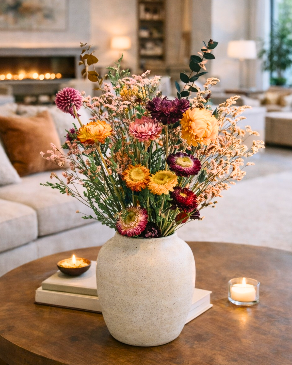 Preserved Strawflowers Bouquet | Fleur Reverie
