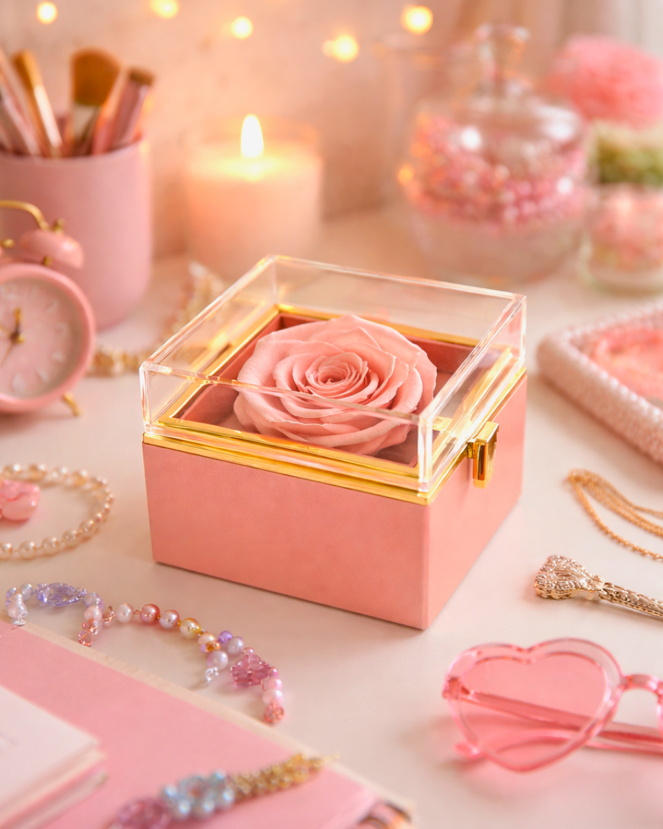 Preserved Rose Jewelry Box | Everlasting Rose Gift | Fleur Reverie
