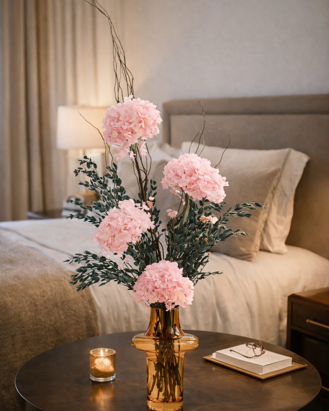Decorative preserved floral arrangement in a vase on a table | Fleur Reverie | Austin TX