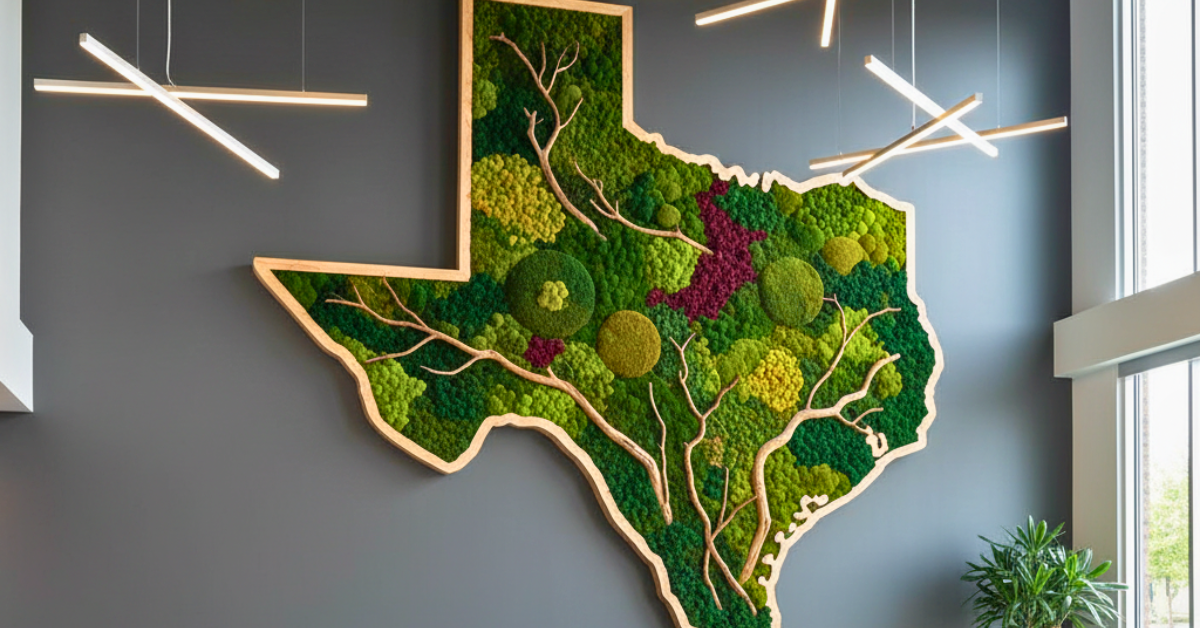 Moss wall in texas shape | Fleur Reverie | Dallas TX