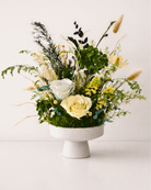 Preserved Floral arrangement on a white pedestal | Fleur Reverie | Texas