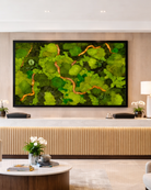 Preserved moss green wall art in a Modern interior | Fleur Reverie | Austin TX