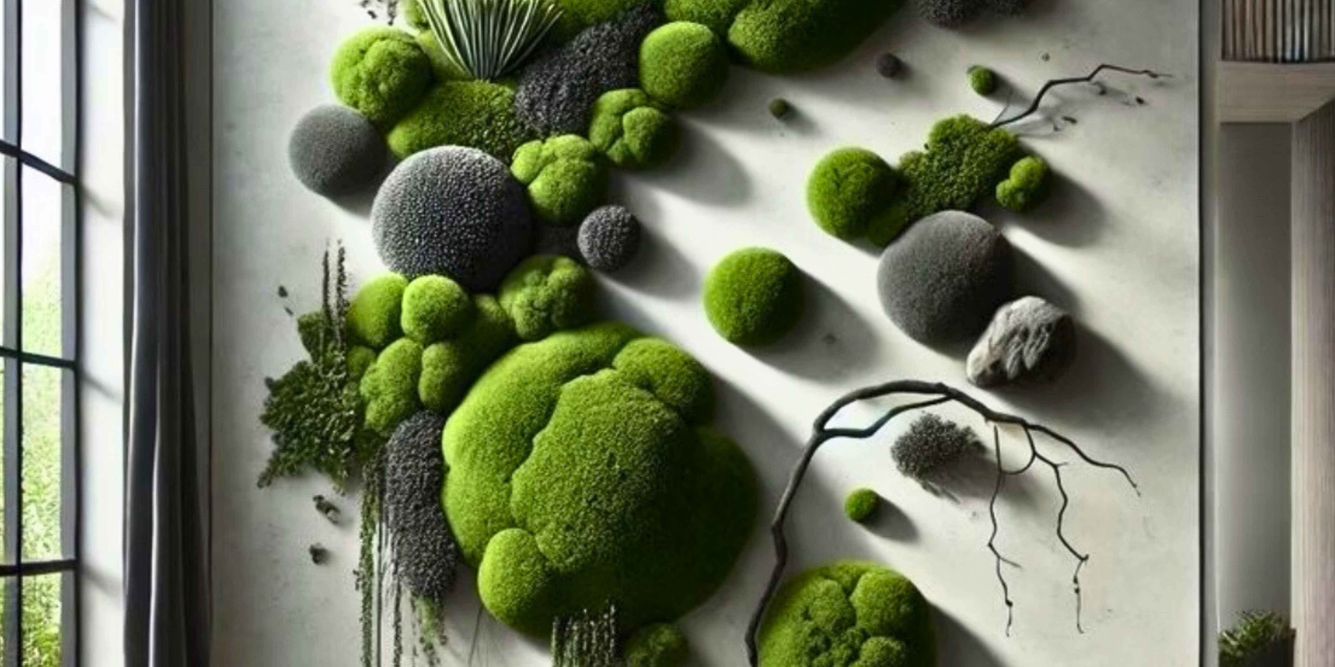 explore moss wall in office on fleur reverie website