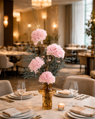 Decorative tall preserved floral arrangement on a table in a restaurant | Fleur Reverie | Austin TX